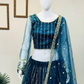 Attractive Teal Blue Color Heavy Soft Net Embroidered Lehenga Choli Near Me