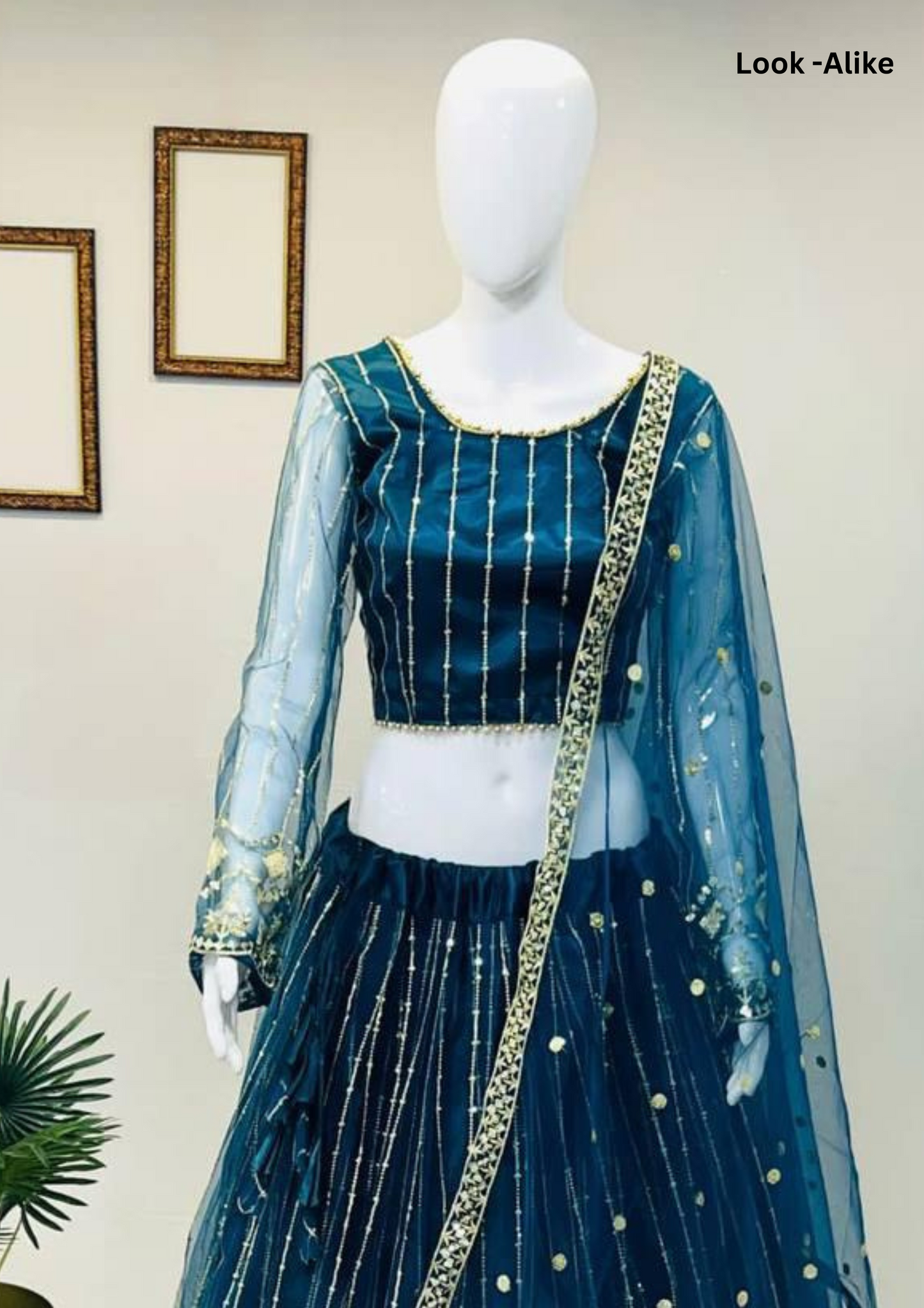 Attractive Teal Blue Color Heavy Soft Net Embroidered Lehenga Choli Near Me