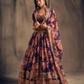 Attractive Purple Color Rose Printed and Golden Zari and Sequins Lehenga Near Me