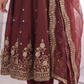 Maroon Color Fendi Silk With Sequins And Embroidery Work Anarkali Suits In Tempe