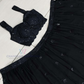 Elegant Black Color With Sequins And Thread Work  Lehenga In USA