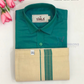 Wonderful Green Color Cotton Shirt With Tissue Zari Work Dhoti Set For Kids