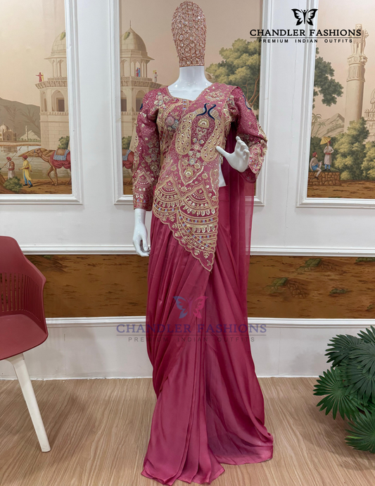Gorgeous Magenta Color Rangoli Silk With Embroidery Work Saree For Women