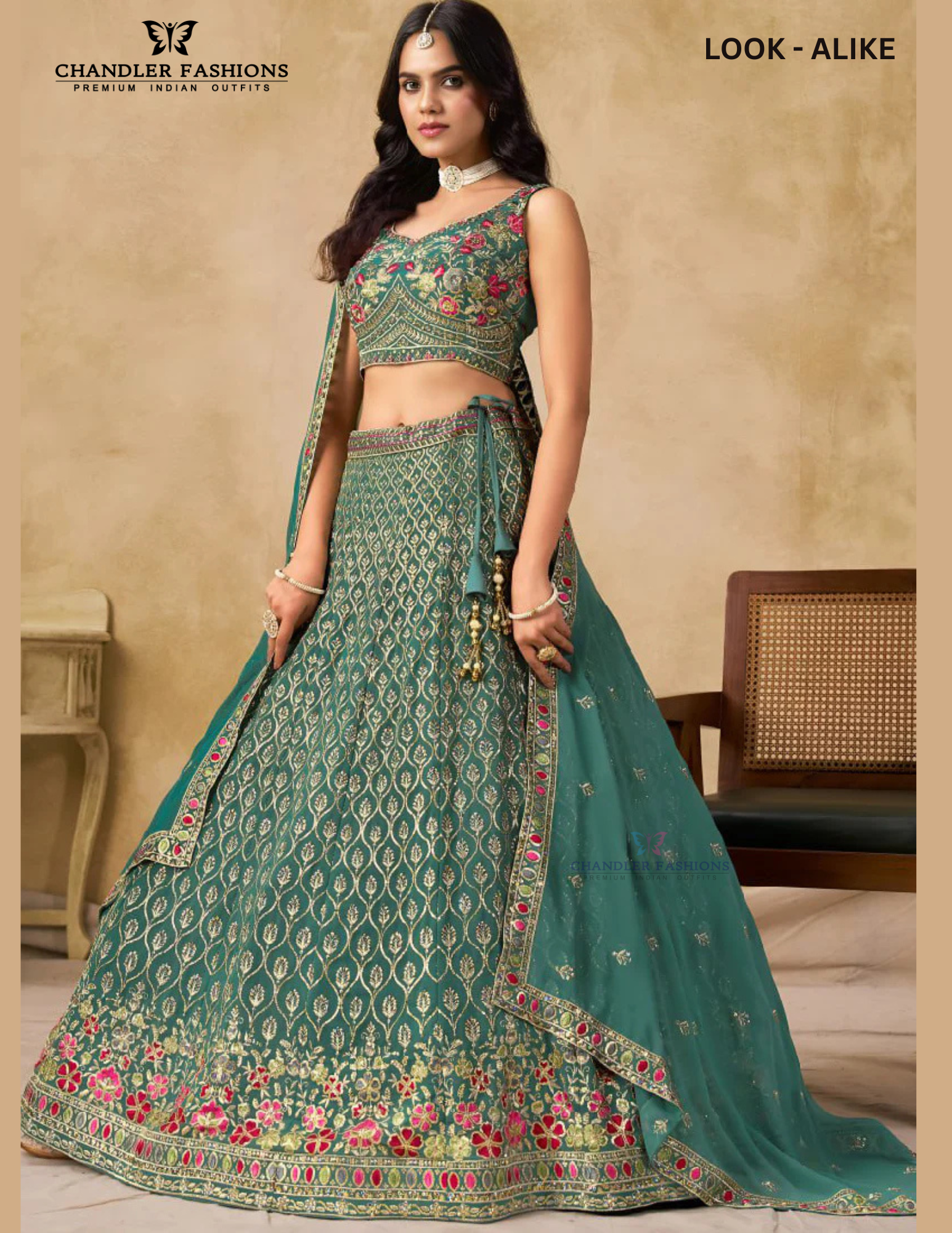 Pretty Teal Green Color Lehenga In Gilbert