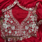Red Color Sequins And Embroidery Work Saree Near Me