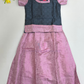 Attractive Gray And Pink Colored Self Design Silk Langa Sets For Girls