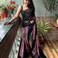Dazzling Pink Color Double Shade Georgette Saree With Viscose Thread Sequins Work