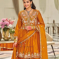 Elegant Orange Color Chinon With Emboidery Work Sharara Suits With Dupatta Near Me