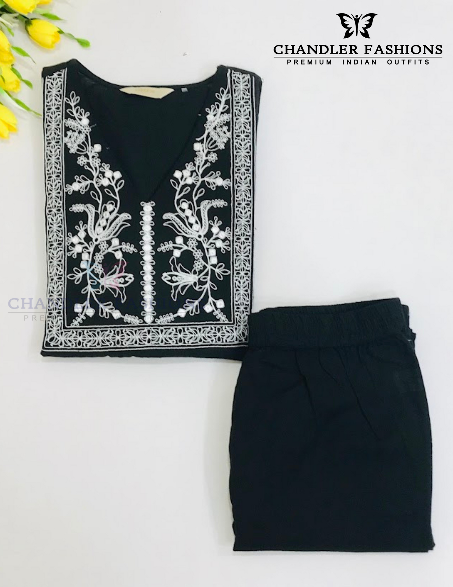 Wonderful Black Color Embroidery Work Cotton Kurti Suits For Women Near Me