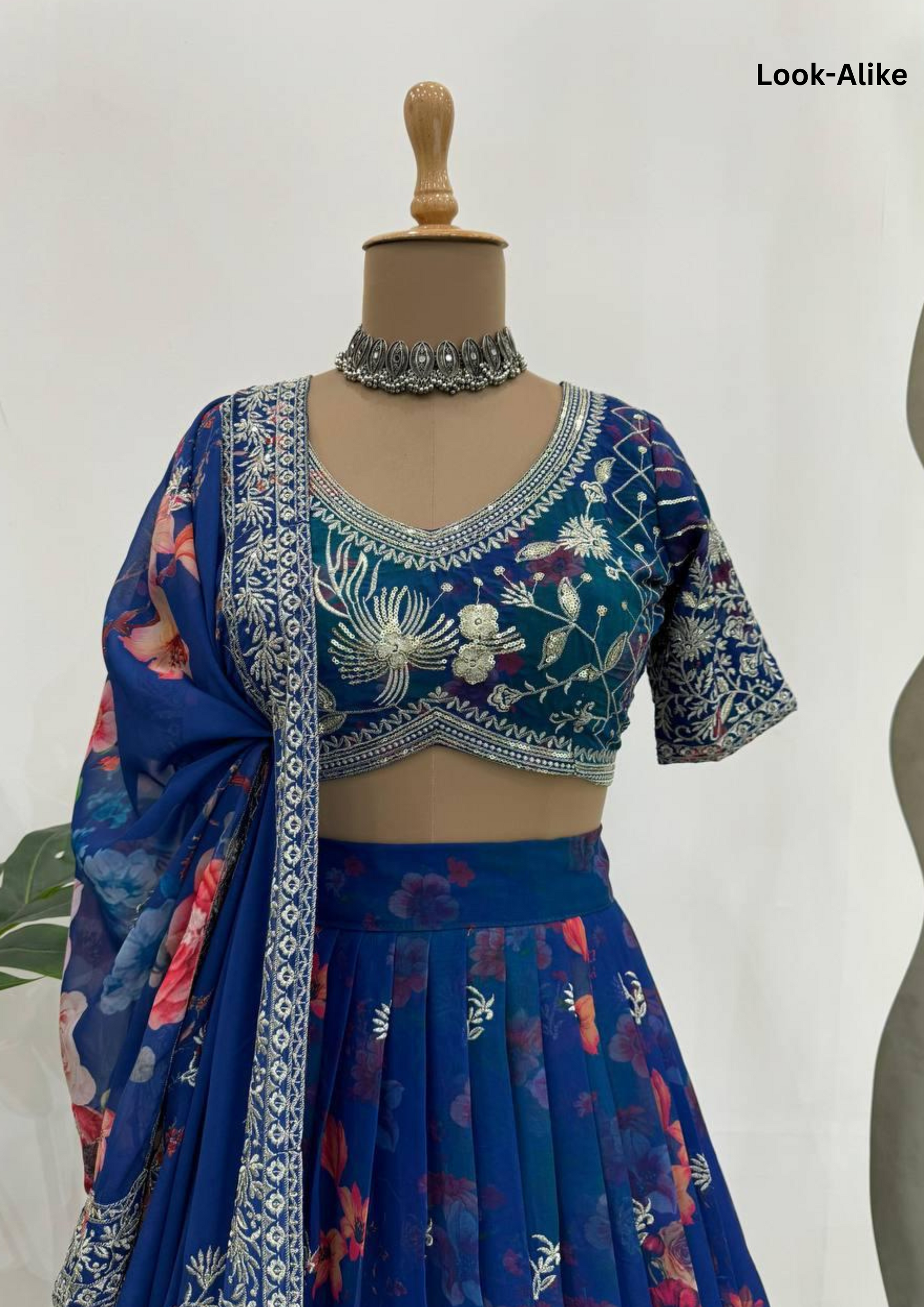 Blue Color Georgette With Sequins Work Lehenga Choli For Women In Yuma