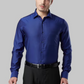 Blue Color Plain Silk Shirt For Men Near Me