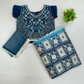 Alluring Teal Blue And Off White Color Georgette With Embroidery And Mirror Work Choli In USA