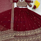 Maroon Color Embroidery And Sequins Work Lehenga Choli In Mesa