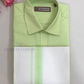 Attractive Light Green Colored Shirt And Dhoti Set For Men