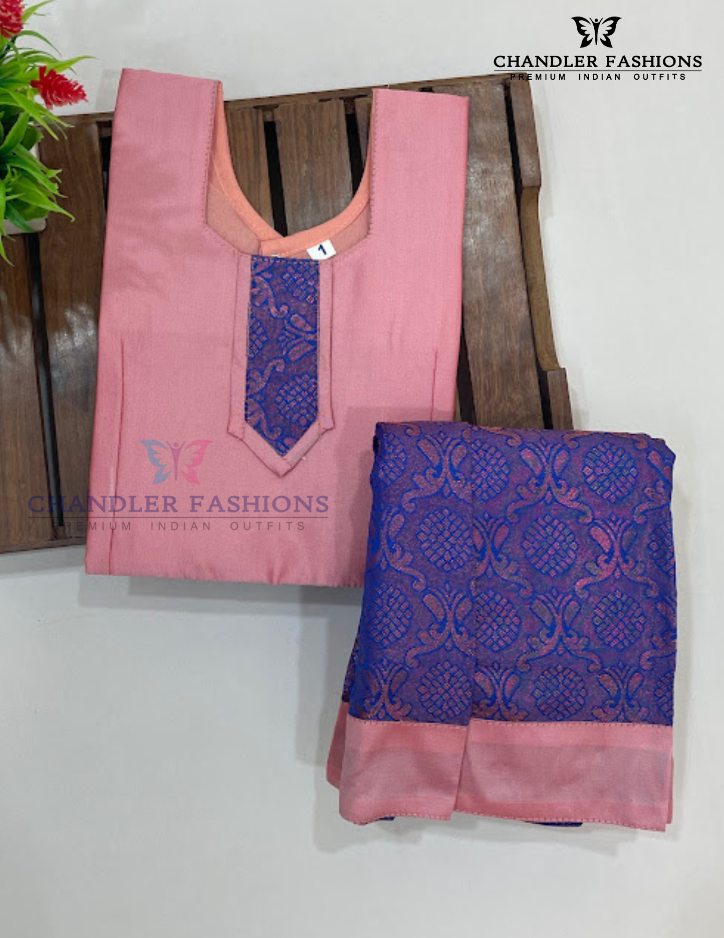 Peach Color Soft Silk Langa Set With Zari Work In USA
