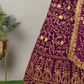 Dazzling Purple Color Designer Embroidery Work Velvet Lehenga Choli For Women In Mesa