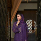 Graceful Dark Purple Color Soft Blooming Organza With Embroidery And Lace Work Salwar Suits Near Me