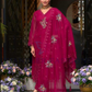 Elegant Rani Pink Color Soft Blooming Organza With Embroidery And Lace Work Salwar Suits With Dupatta