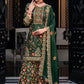 Gorgeous Green Color Designer Palazzo Suits For Women