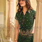 Magnificent Dark Green Color Fancy Embroidery Work With Indo Western Palazzo Suits Near Me