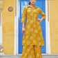 Alluring Mustard Yellow Color Rayon Printed Kurti With Palazzo Pants