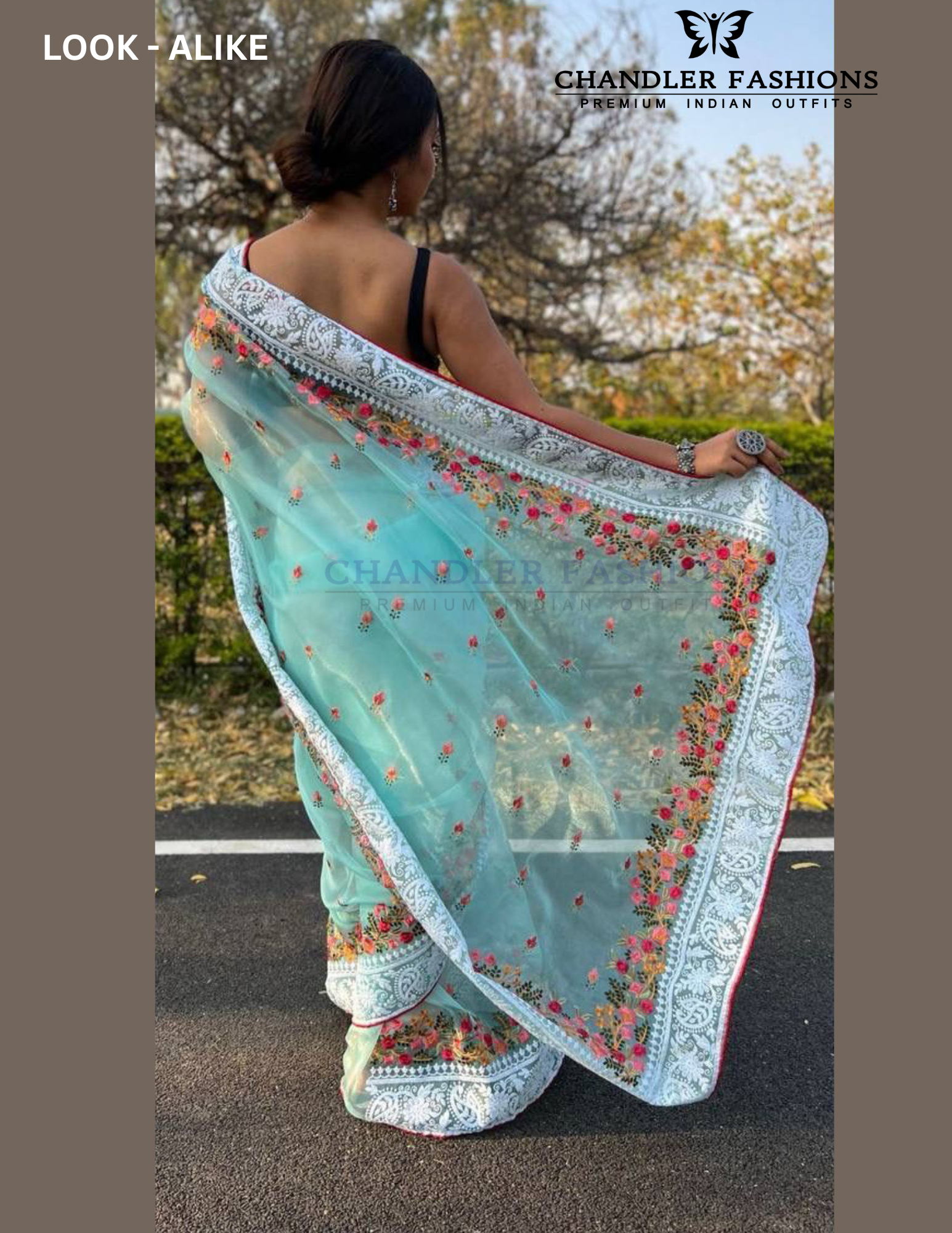 Sky Blue Colored Soft Organza Silk Designer Viscose Border Sarees Near Me