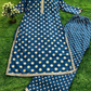 Blue Color Rayon Palazzo Suits In Mesa