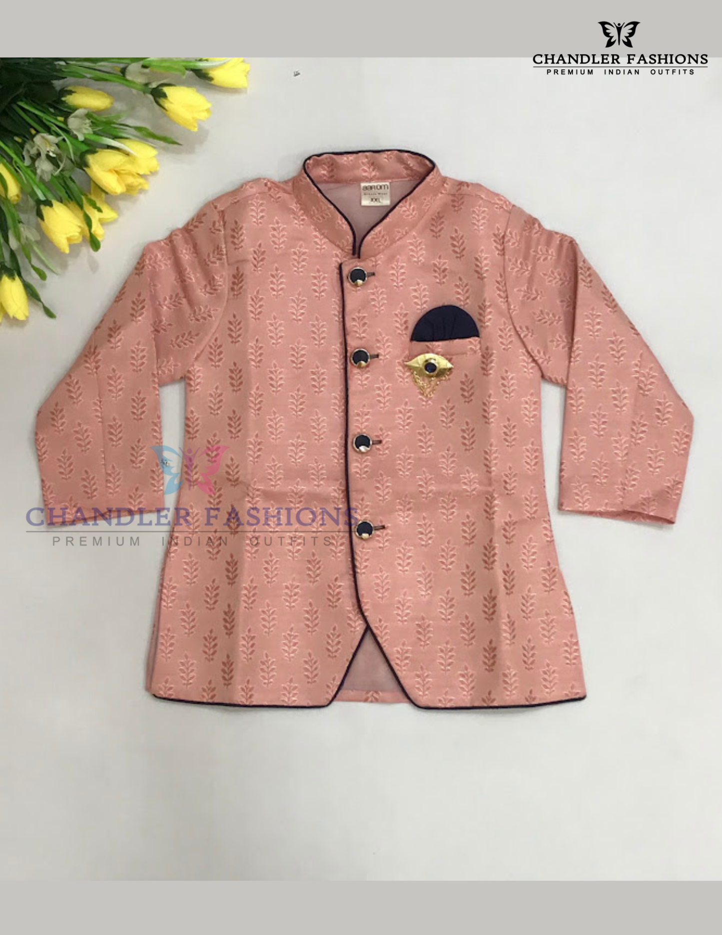 Cotton With Brooch Pin Sherwani Suit In Mesa