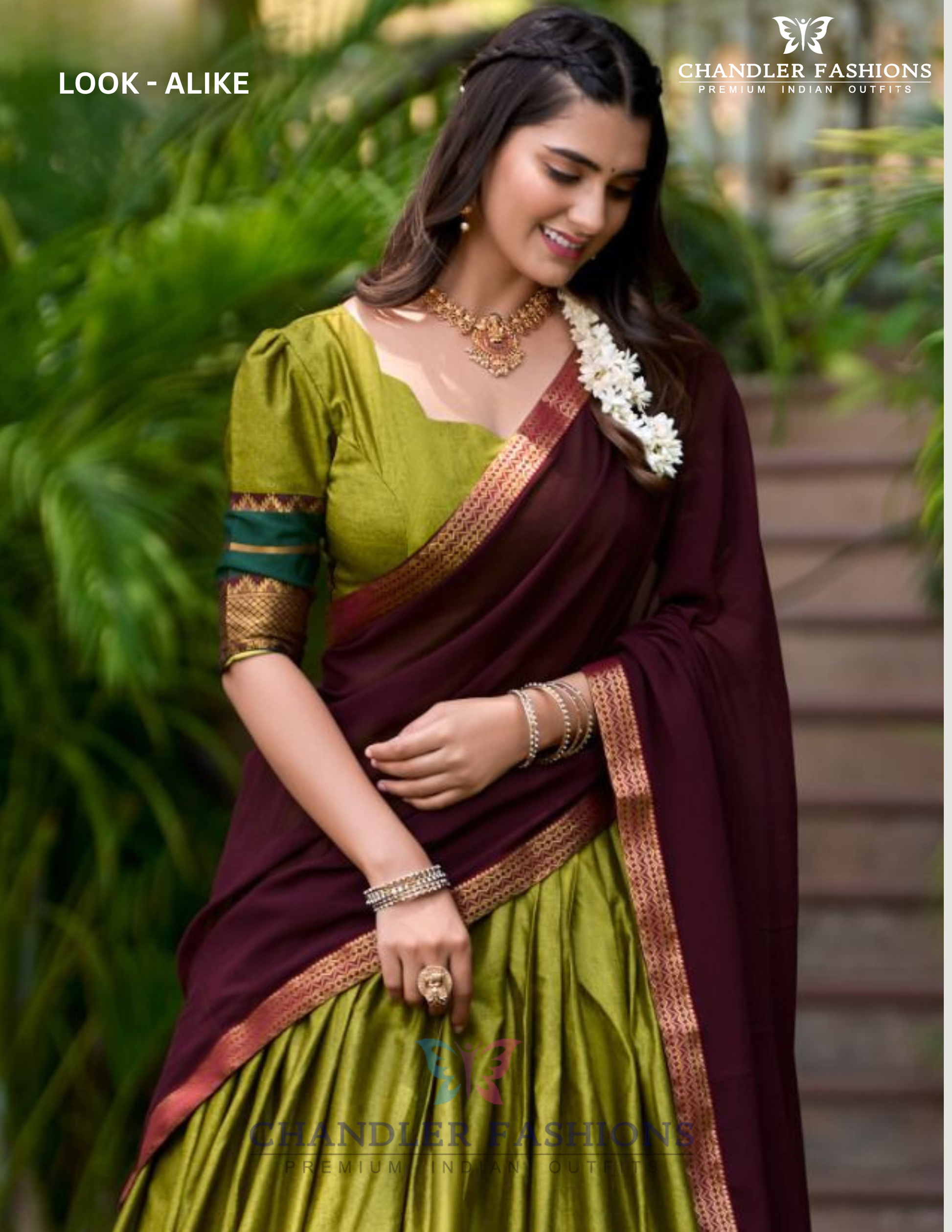 Elegant Olive Green Color Poly Cotton Weaving Border Lehenga Choli In Chandler