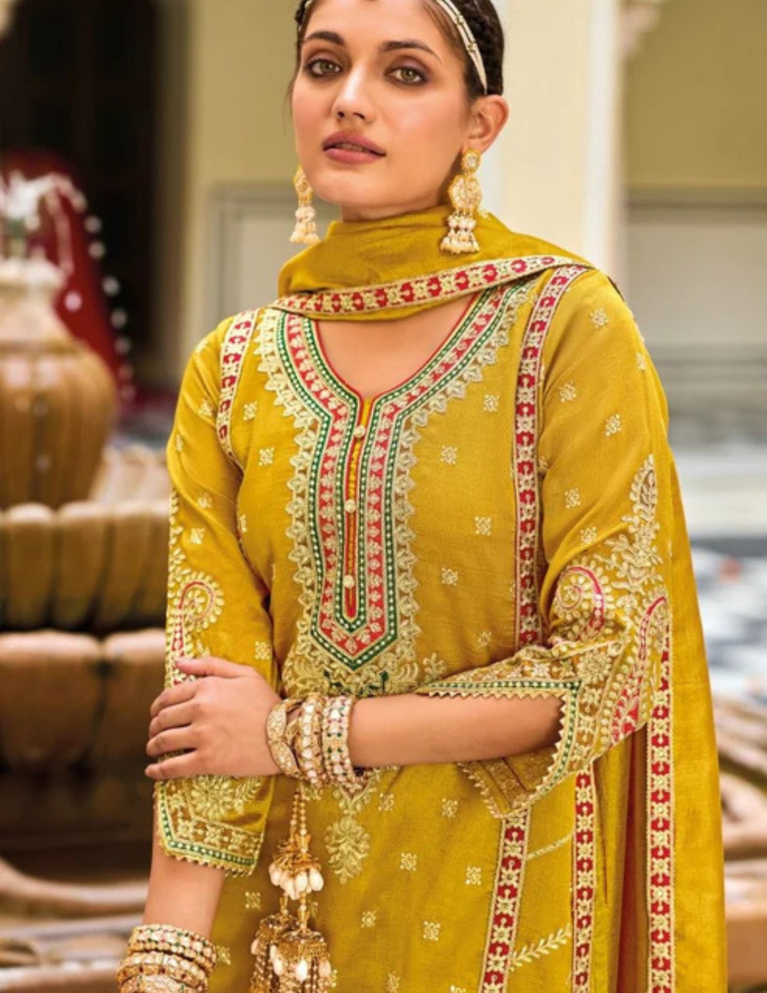 Embroidery Work Kurti With Palazzo Sets Near Me