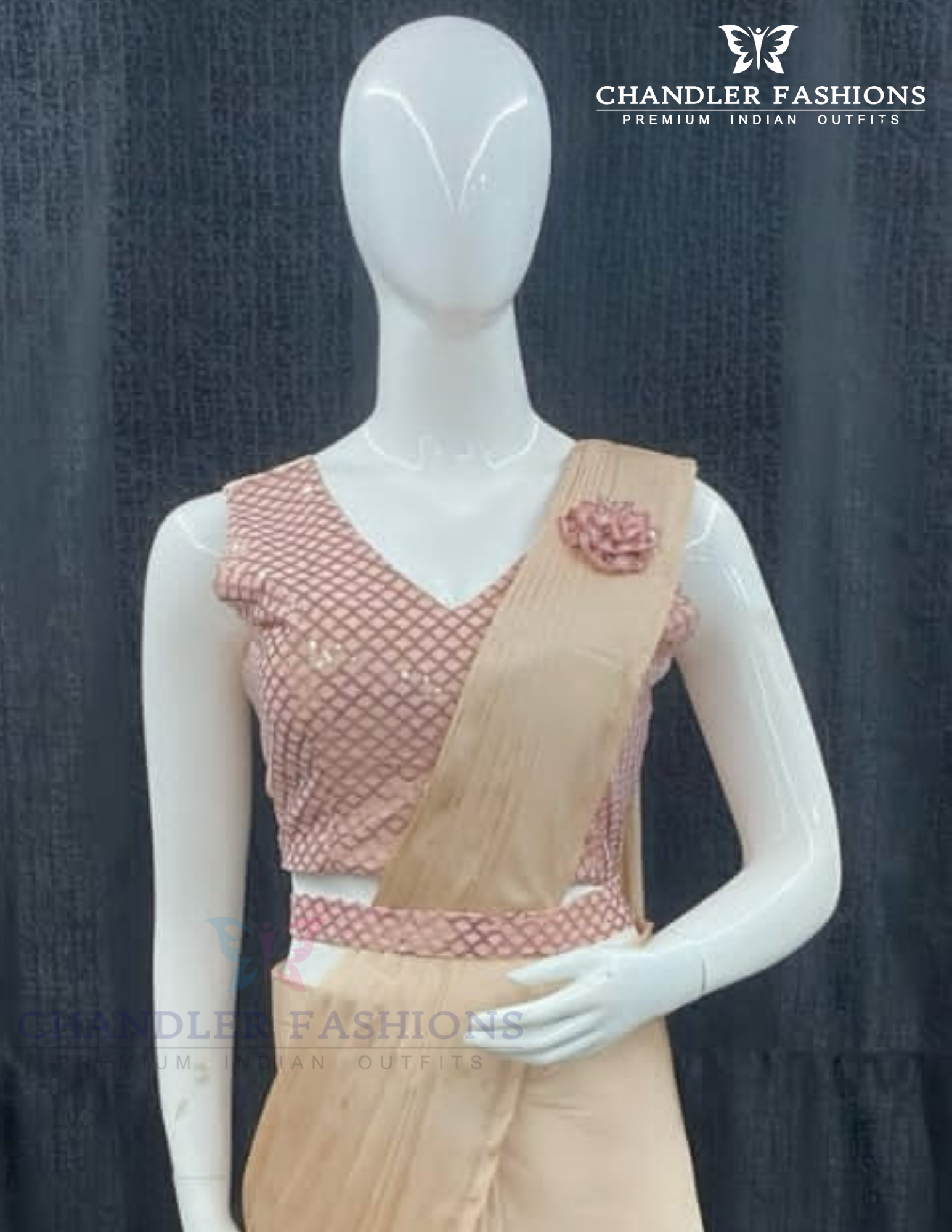 Fabulous Peach Color Ready To Wear One Minute Designer Saree For  Women Near Me