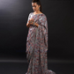 Attractive Gray Colored Sequins Work Embroidery Saree In USA