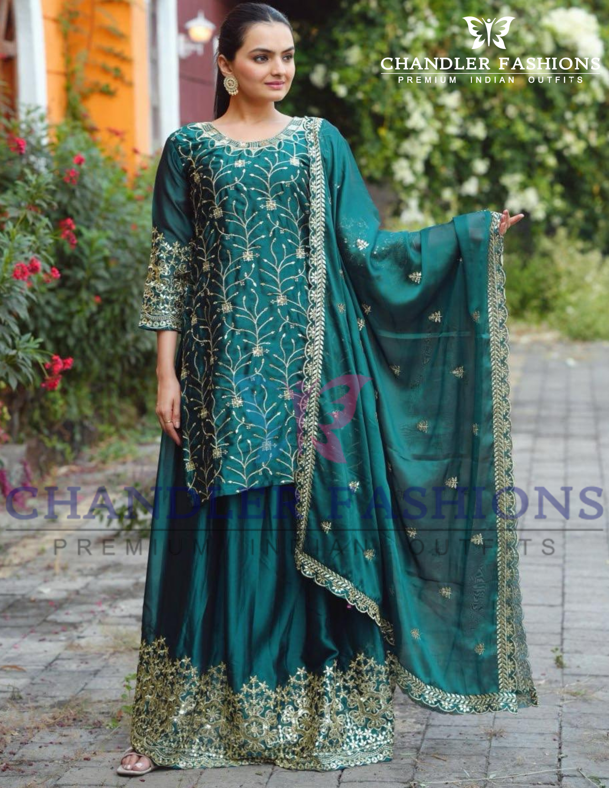 Graceful Rangoli Palazzo Suits Near Me