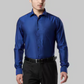 Attractive Blue Color Full Sleeve Plain Silk Shirt For Men