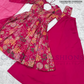 Rani Pink Color Soft Roman Silk Palazzo Set In Chandler 
