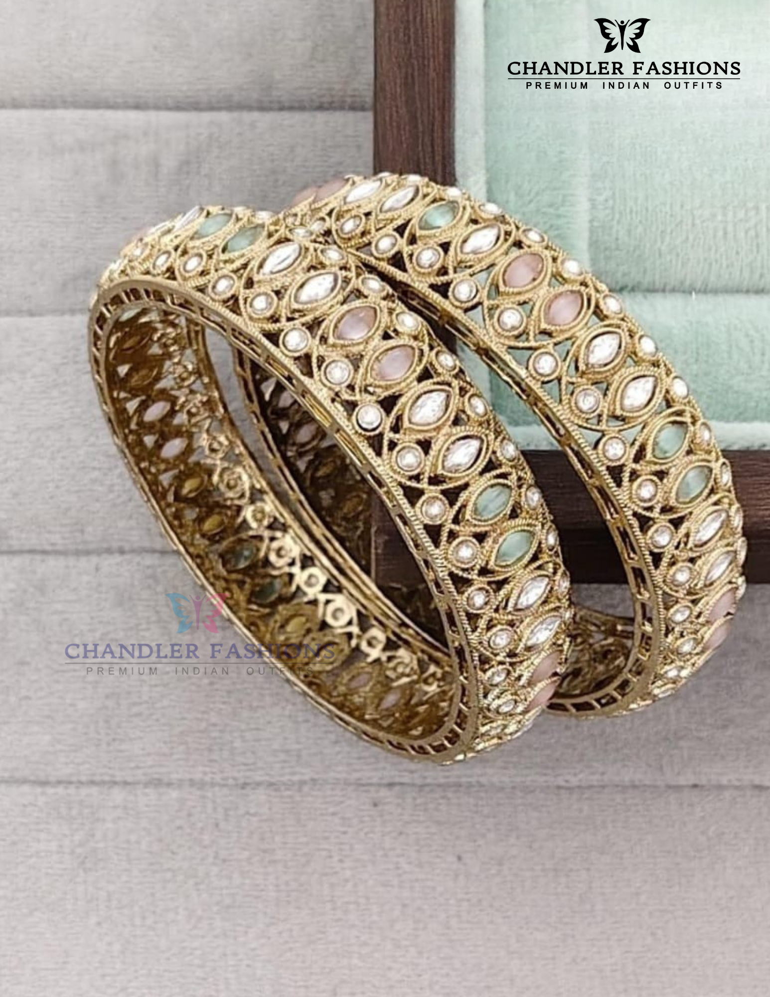 Amazing Multicolor Stones Rajwadi Collection Bangles For Women