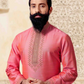 Pink Kurta With Silk Pajama Set For Men Near Me