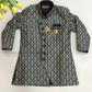 Dark Blue Color Silk Cotton Sherwani Suit In Chandler