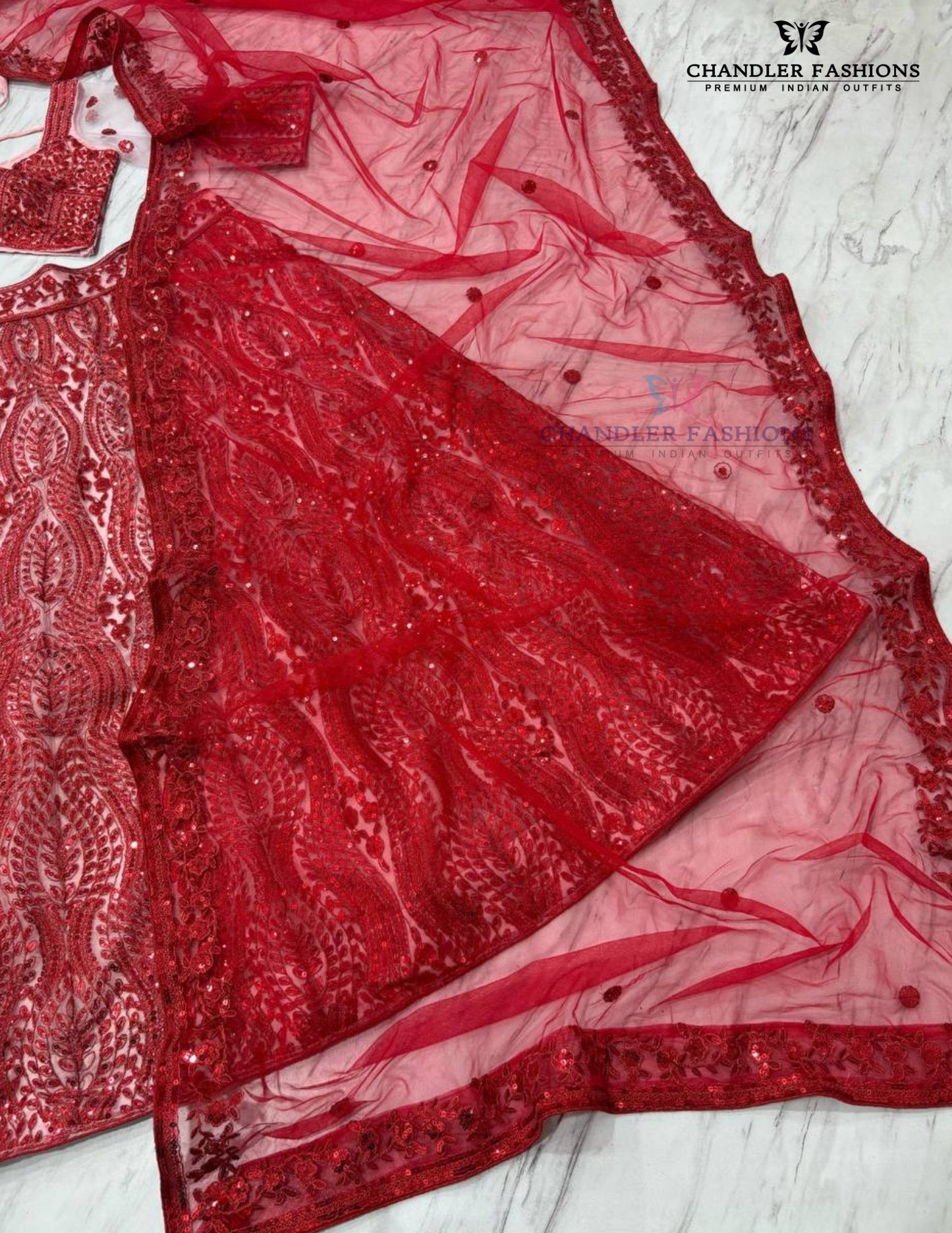 Wonderful Red Color Lehenga Choli In Mesa
