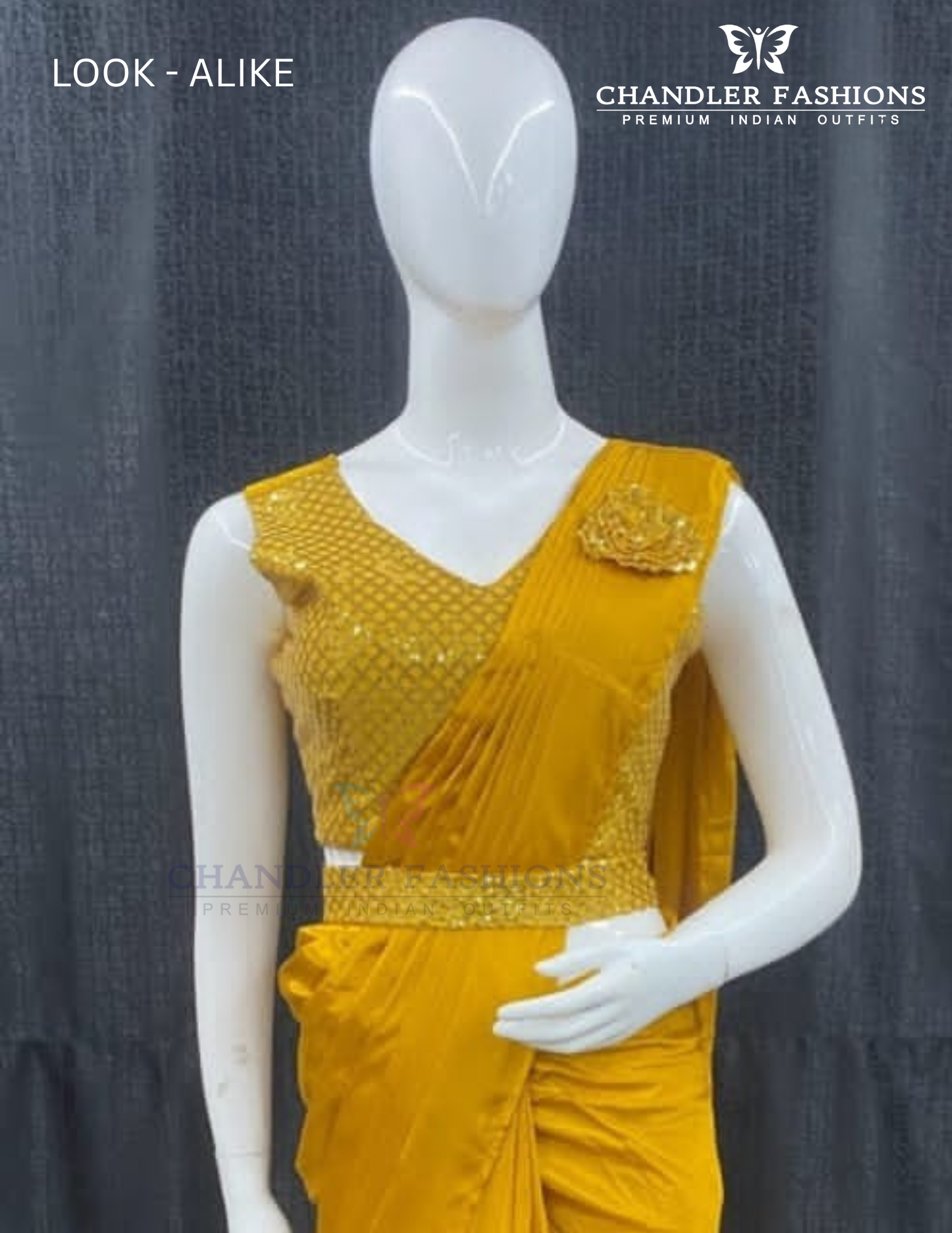 Gorgeous Yellow Color Ready To Wear One Minute Designer Saree For Women Near Me