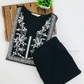 Wonderful Black Color Embroidery Work Cotton Kurti Suits For Women In USA