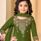 Olive Green Color Heavy Chinon Palazzo Suits Near Me