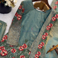 Green Color Fendi Silk  Sharara Suits In Sedona
