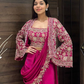 Dark Pink Color Embroidery Work Ready To Wear Saree In Chandler