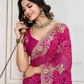 Trendy Rani Pink Embroidery And Bandhej Print Saree For Women Near Me