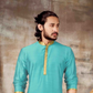 Graceful Sea Green Colored Premium Slub Silk Kurta With Pajama Set  Near Me