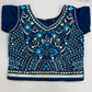 Teal Blue And Off White Color Georgette With Embroidery Work Choli In Tempe