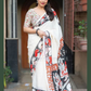 Stunning White Color Cotton With Kalamkari Printed Border And Rich Pallu Saree For Women