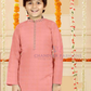 Pink Color Poly Cotton Kurta Pajama Set For Kids Near Me