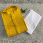 Wonderful Yellow Color Rayon With Chikankari Work Kurta Suits For Men